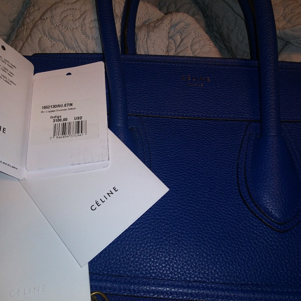 Sold E Bay 🥀Celine mini luggage indigo blue - - Picture 4 of 8
